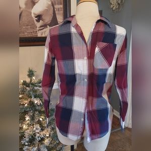 SZ M BOY'S URBAN PIPELINE BUTTON DOWN PLAID SHIRT